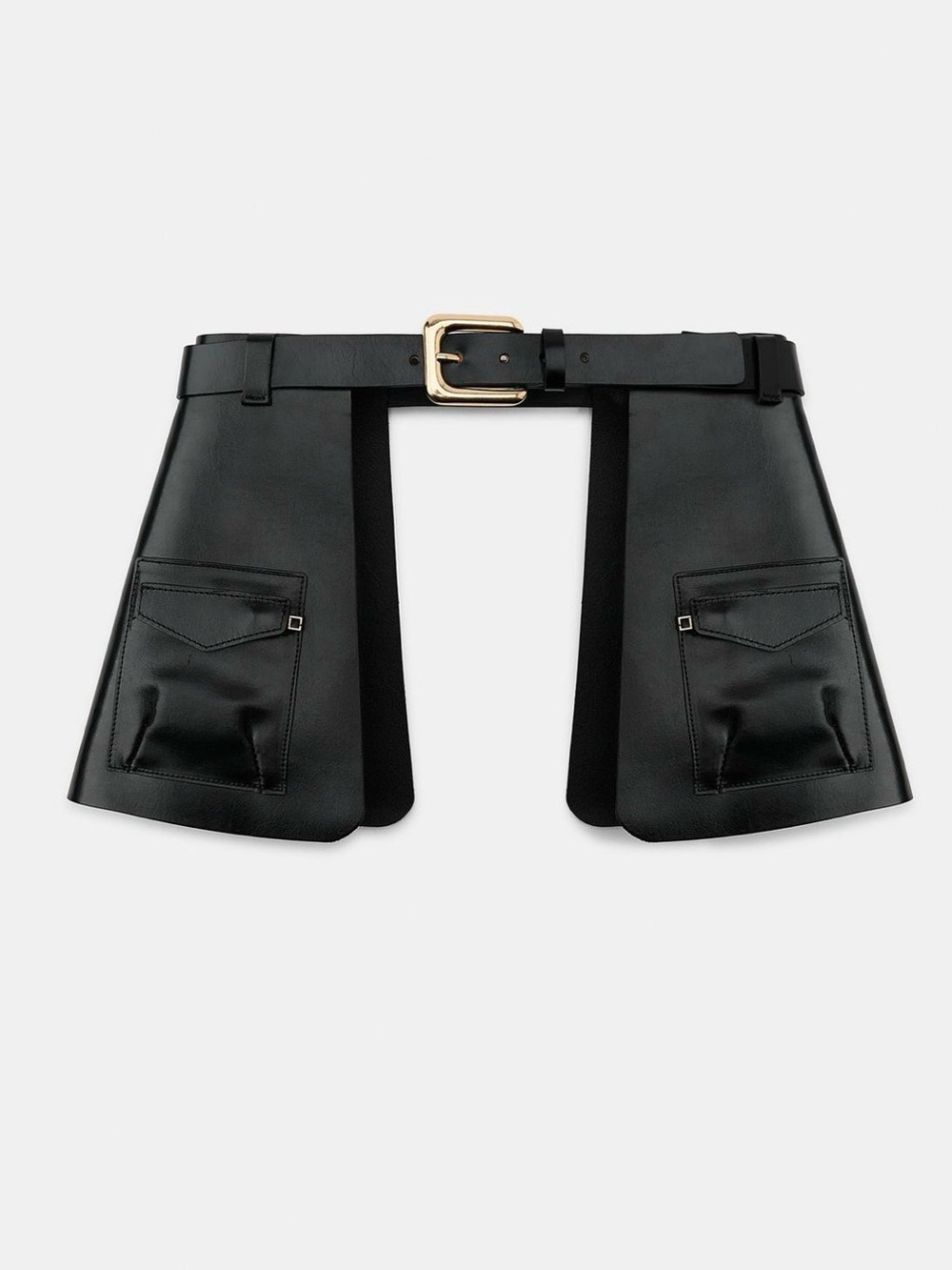 Zara 100% LEATHER SKIRT BELT WITH POCKETS